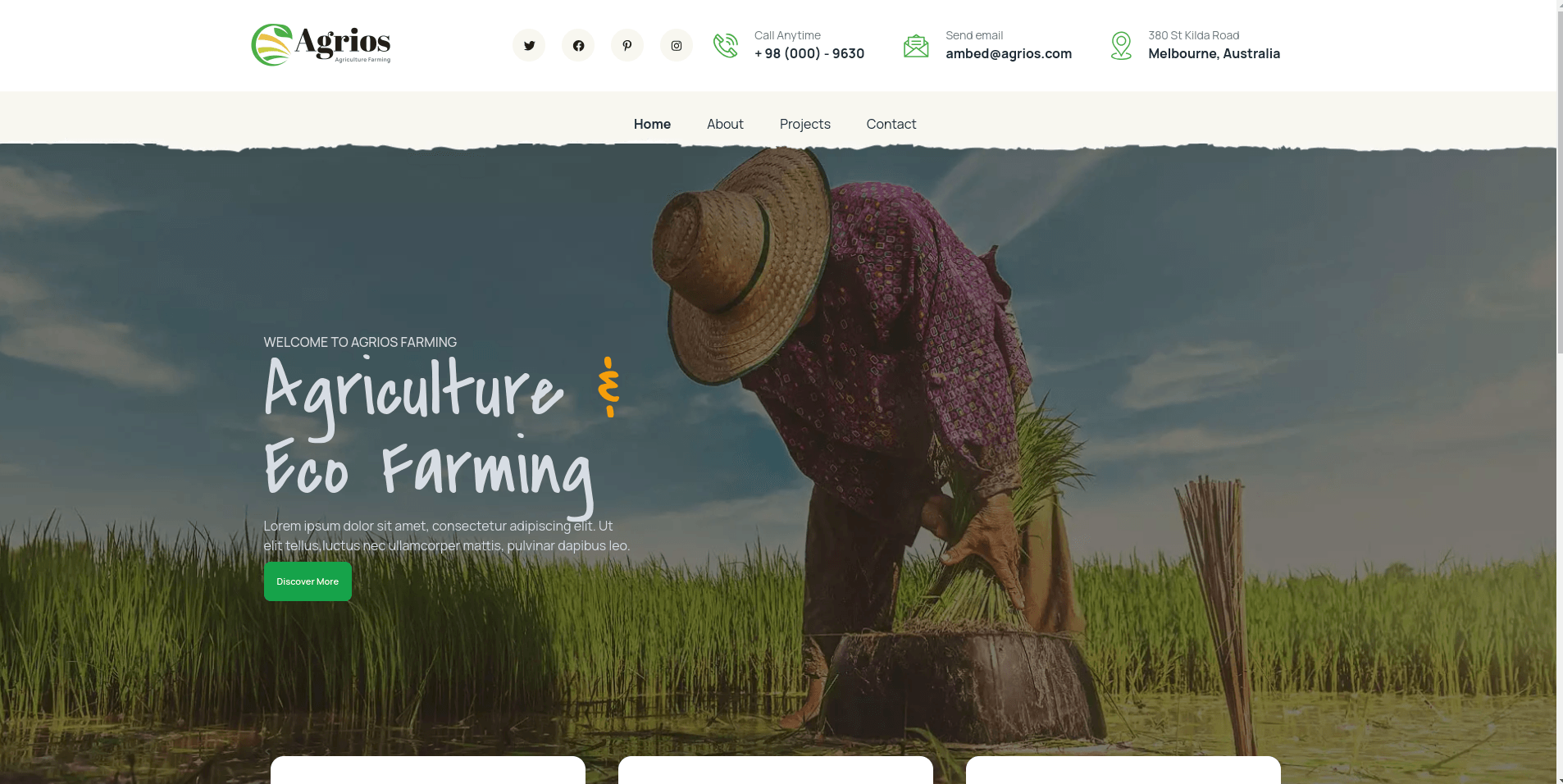 Agriculture Website preview